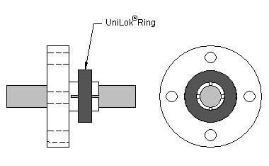 nitinol shape memory shaft collar attaches components such as gears and flexible couplings